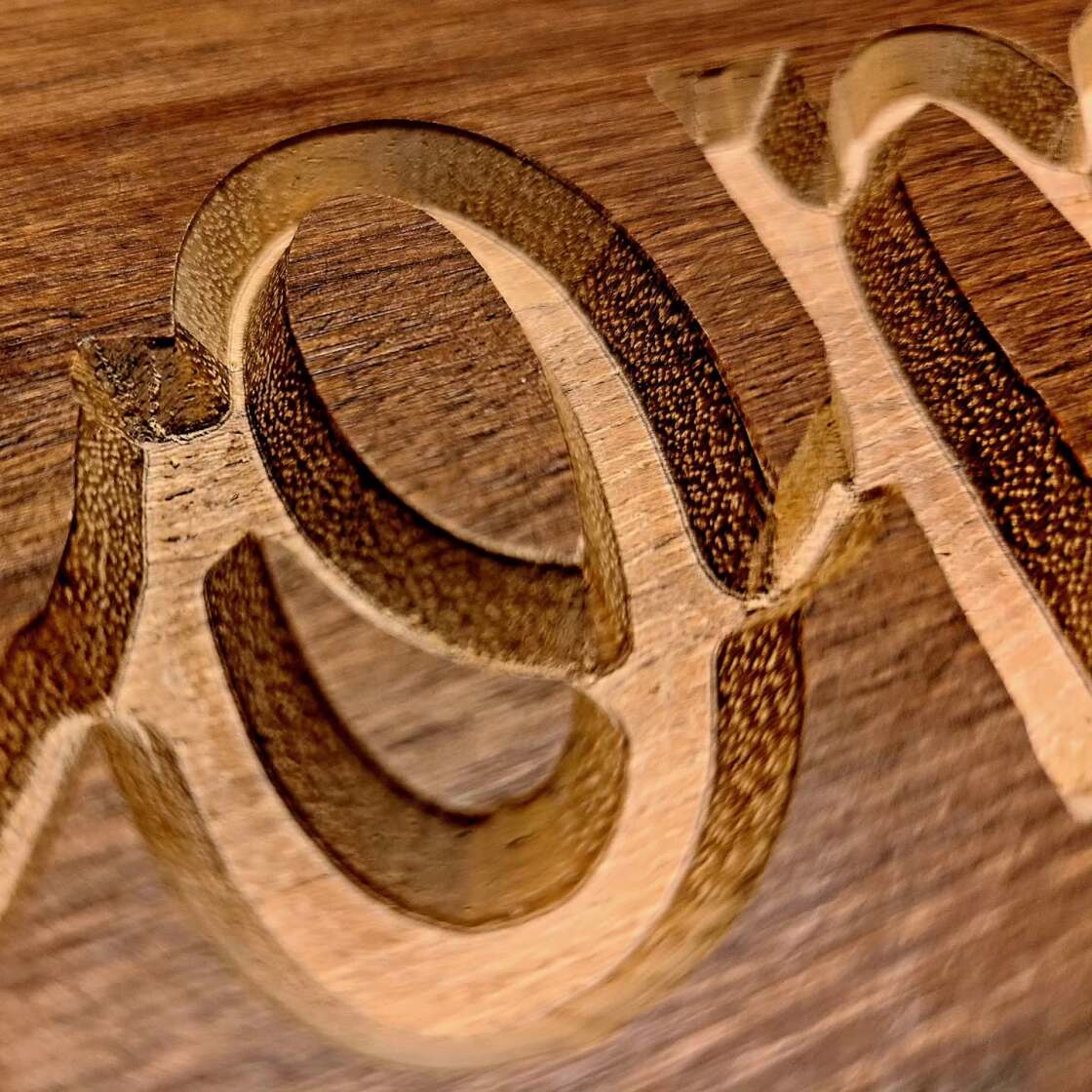 Handmade wooden gift item with personalized engraving