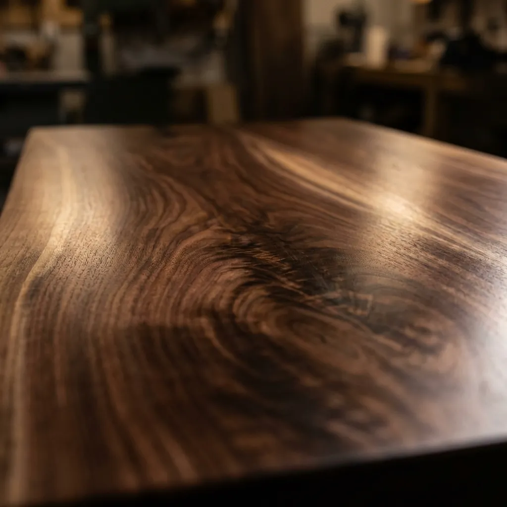 Walnut wood grain showing rich dark brown tones